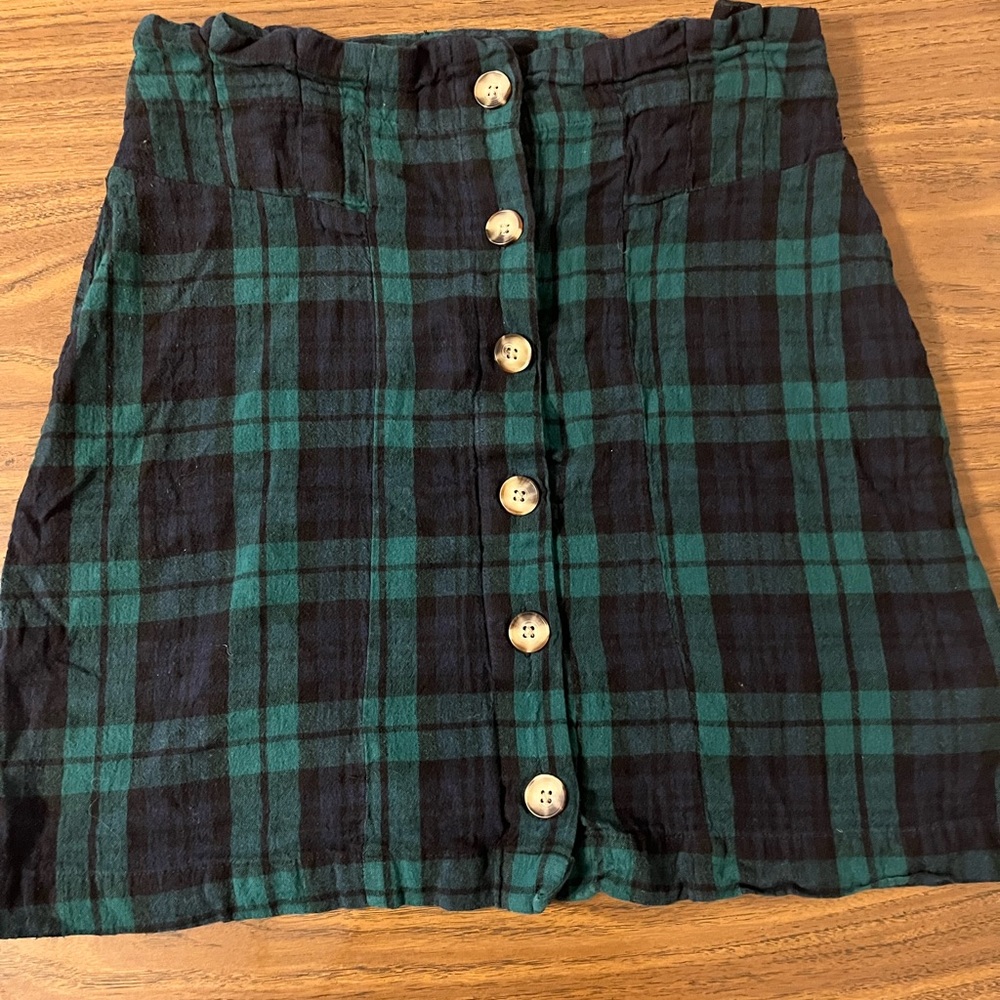 Volcom plaid paperbag skirt
